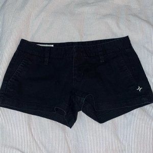 Vintage Hurley Black Denim Low-Rider Shorts Size 3